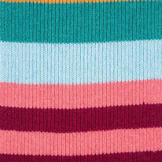 Paul Smith Pink Stripe Knitted Wool Pom-Pom Scarf - Image 3