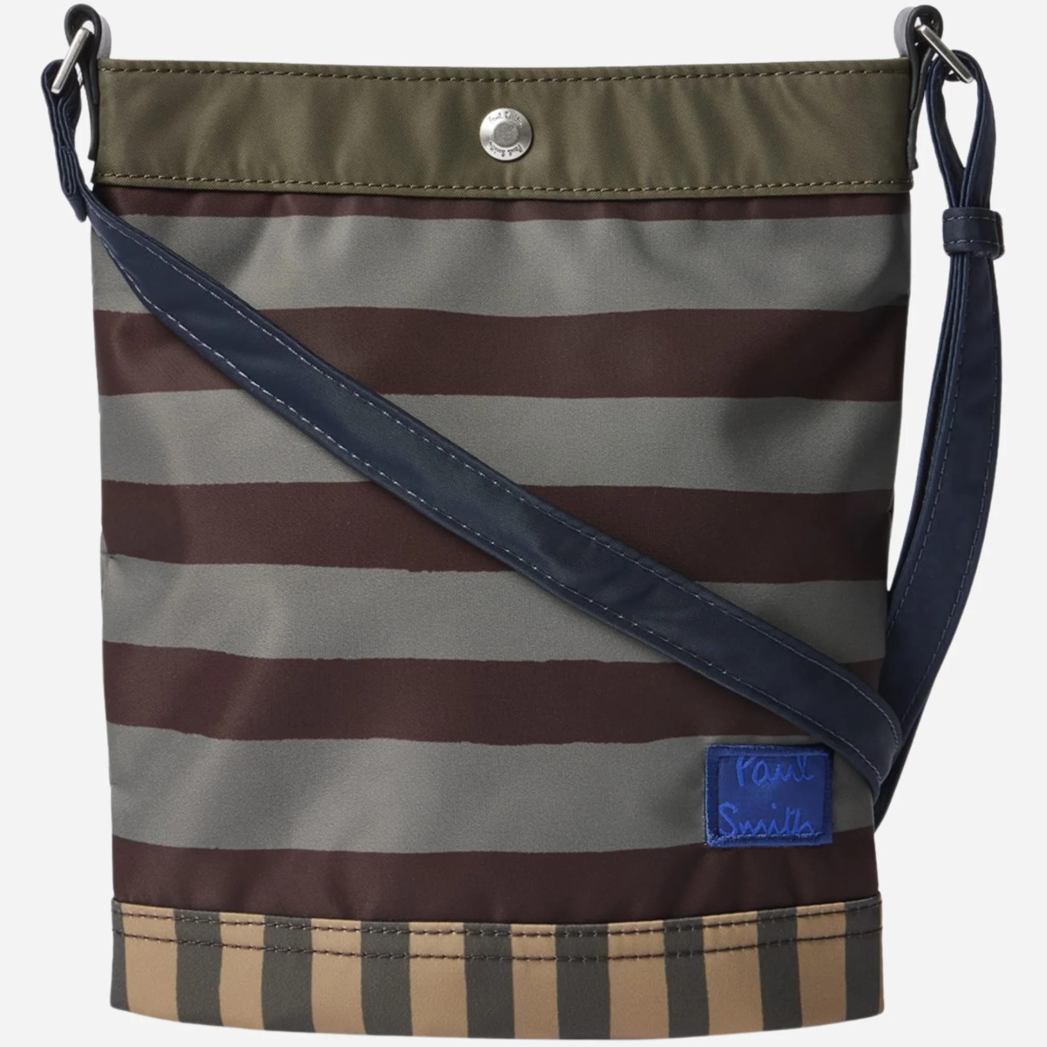 Paul Smith Recycled Nylon Multistripe Musette Bag with Signature Logo Patch