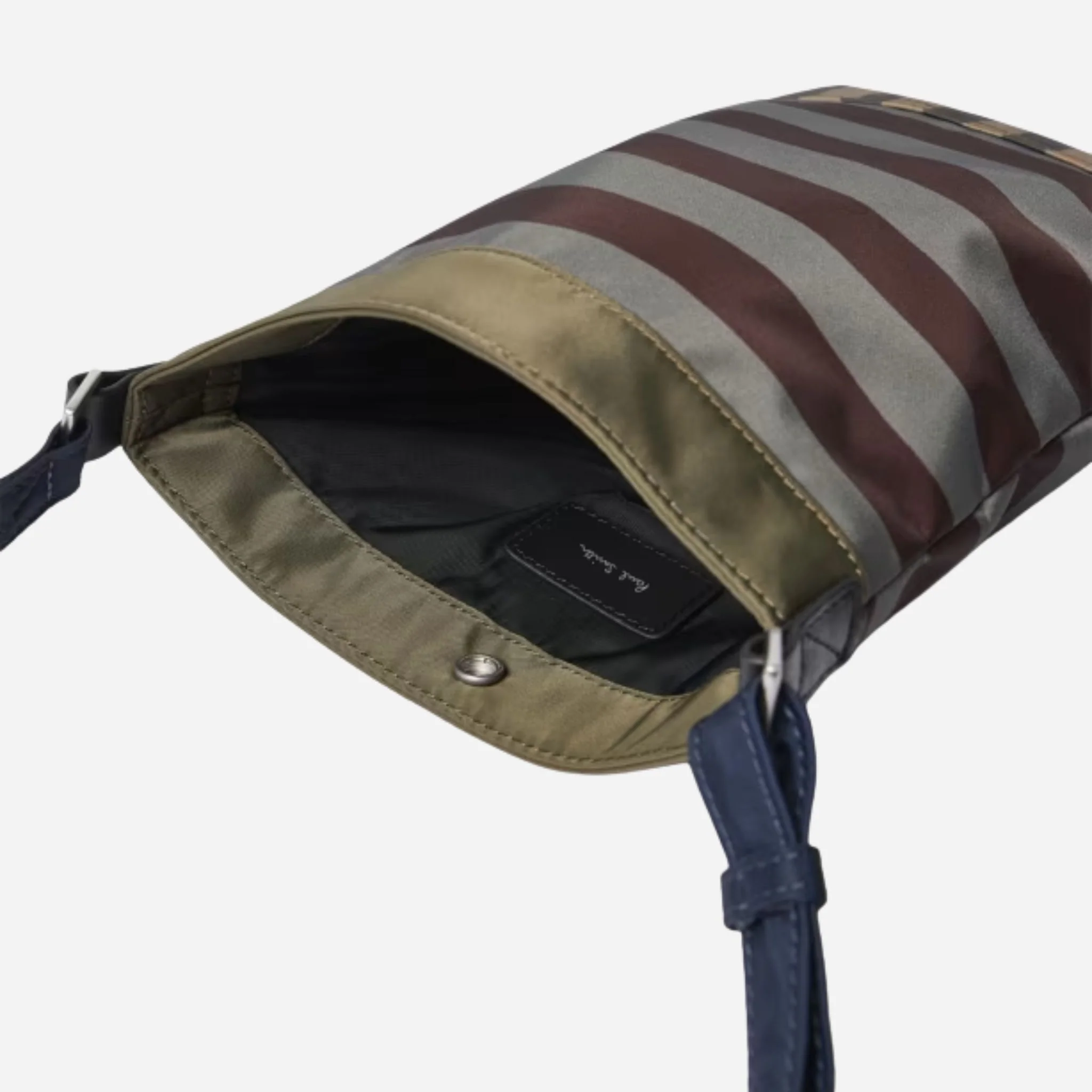 Paul Smith Recycled Nylon Multistripe Musette Bag with Signature Logo Patch - Image 4