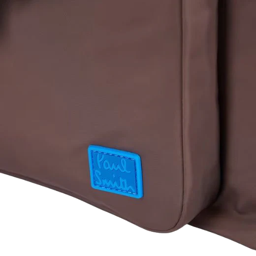 Paul Smith Recycled Polyester Brown Zip Top Backpack - Image 4