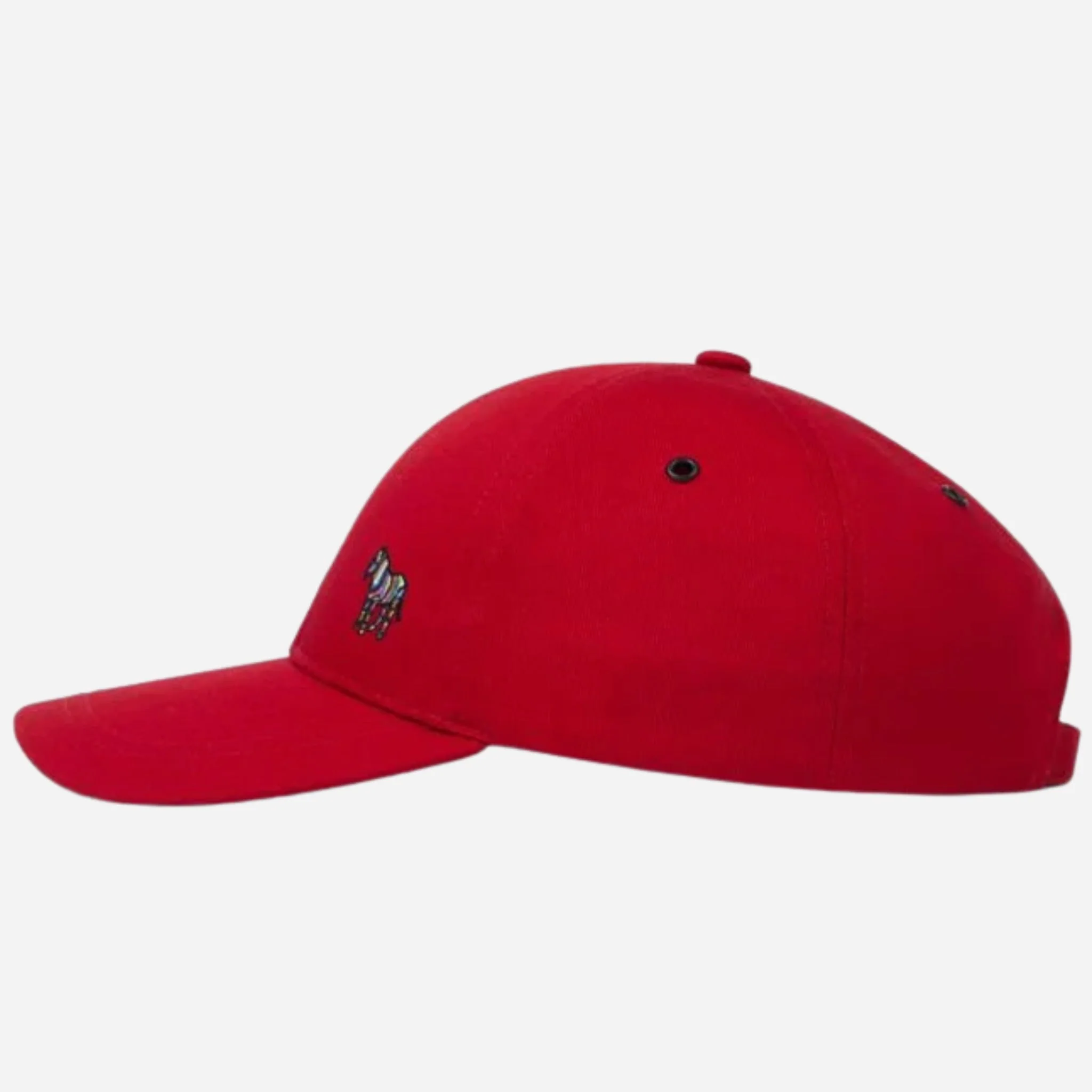 Paul Smith Red Seasonal Cotton Cap with Signature Stripe Zebra Logo