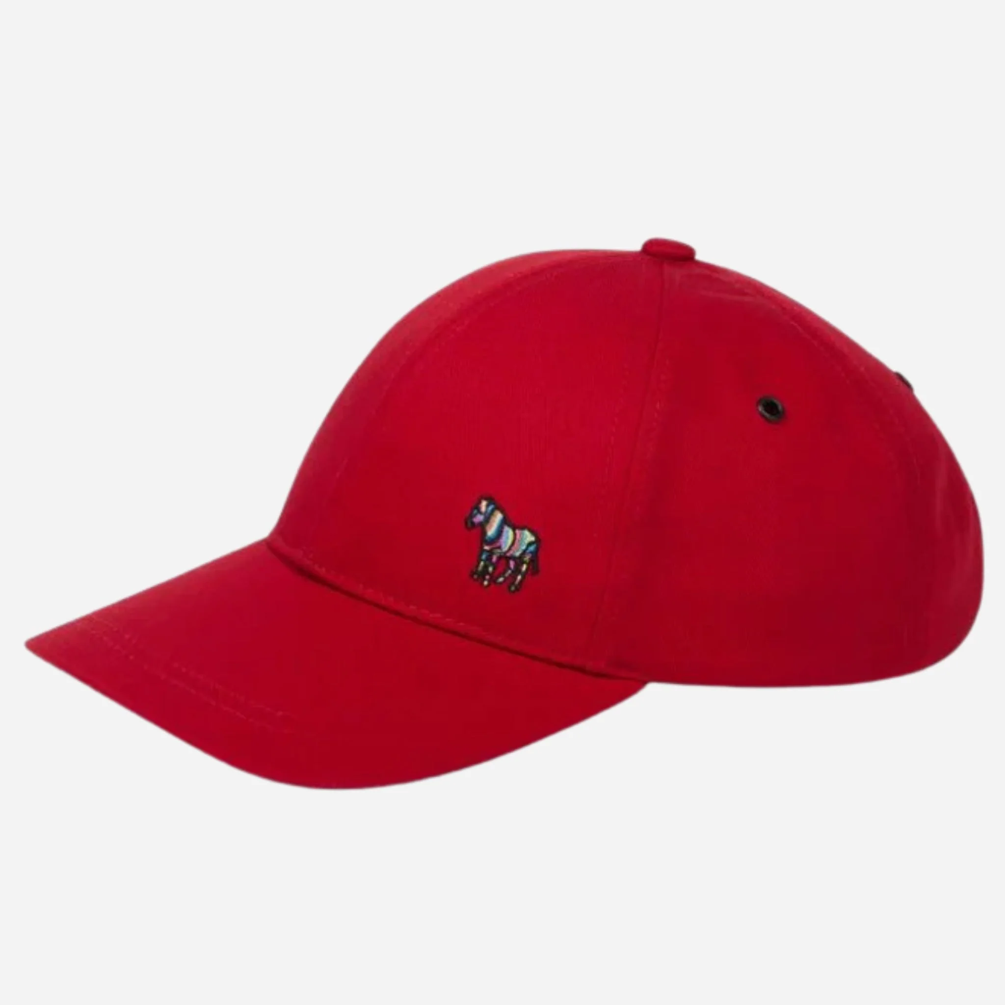 Paul Smith Red Seasonal Cotton Cap with Signature Stripe Zebra Logo - Image 2
