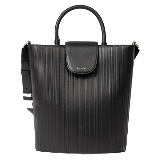Paul Smith Shadow Stripe Brown Leather Bucket Bag