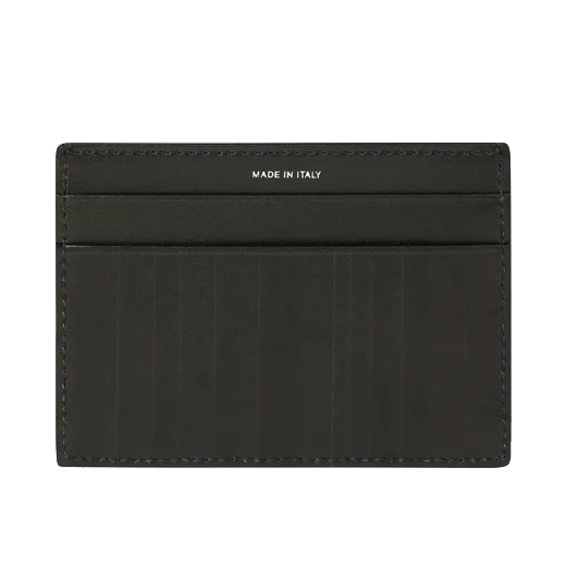 Paul Smith Shadow Stripe Dark Green 3CC Leather Card Holder - Image 2