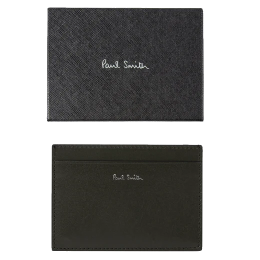 Paul Smith Shadow Stripe Dark Green 3CC Leather Card Holder - Image 3