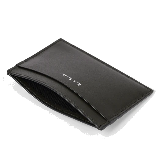 Paul Smith Shadow Stripe Dark Green 3CC Leather Card Holder - Image 4
