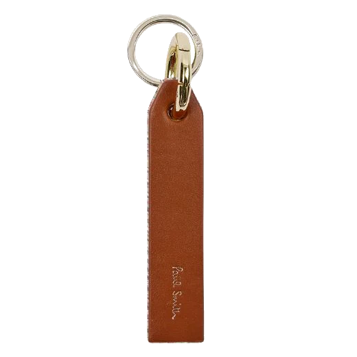 Paul Smith Signature Stripe Brown Leather Keyring
