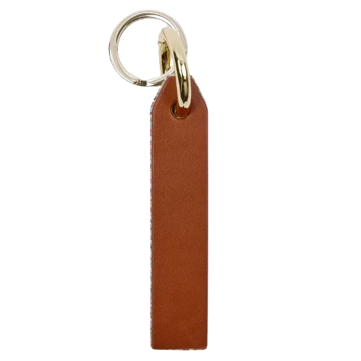Paul Smith Signature Stripe Brown Leather Keyring - Image 3