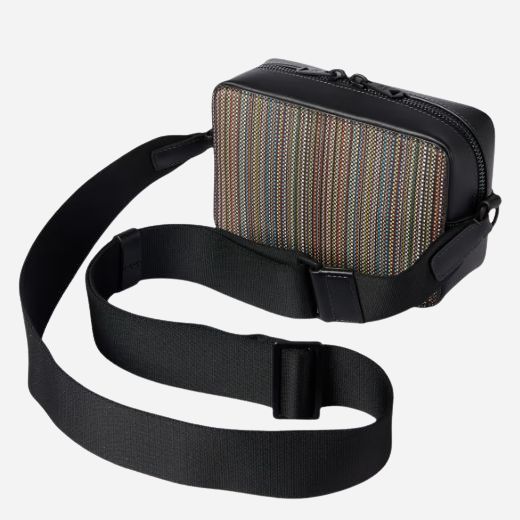 Paul Smith Signature Stripe Coated Canvas Cross Body Bag with Dual Zip - Image 5