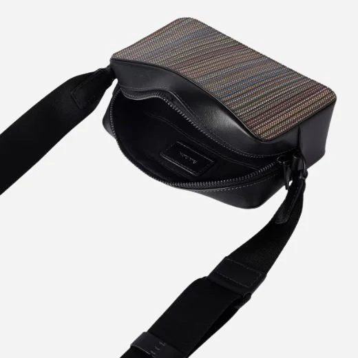 Paul Smith Signature Stripe Coated Canvas Cross Body Bag with Dual Zip - Image 6