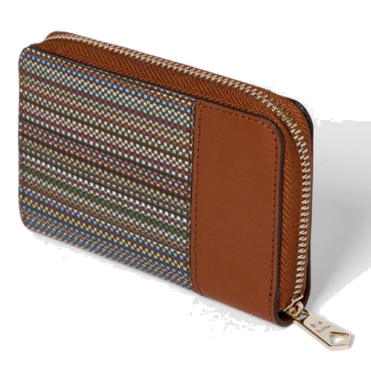 Paul Smith Signature Stripe Coated Canvas Zip-Around Purse - Image 2
