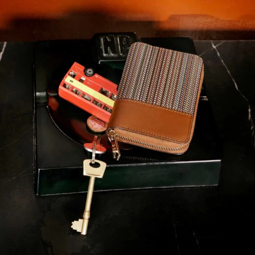 Paul Smith Signature Stripe Coated Canvas Zip-Around Purse - Image 4