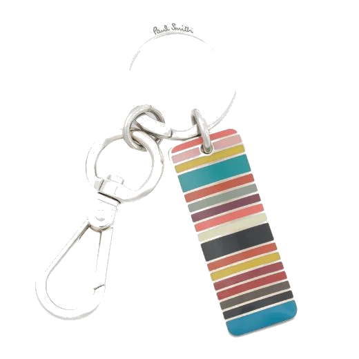 Paul Smith Signature Stripe Tag Metal Keyring