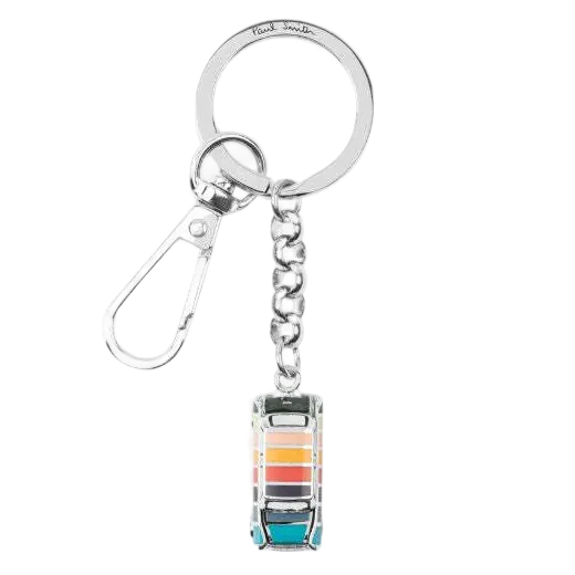 Paul Smith Silver Artist Stripe Mini Keyring