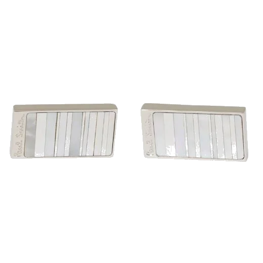 Paul Smith Silver Mother Of Pearl Stripe Cufflinks