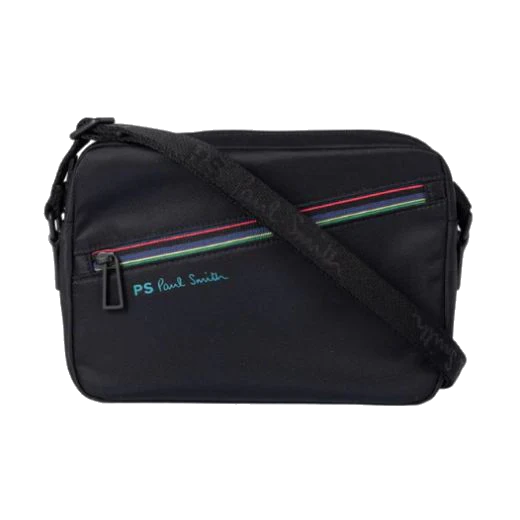 Paul Smith Sports Stripe Black Nylon Cross Body Bag