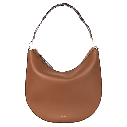 Paul Smith Tan Leather Hobo Bag with Woven Strap