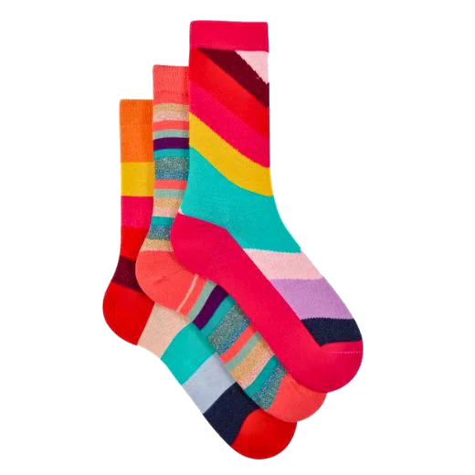 Paul Smith Women's 6-Pack Swirl Stripe Mixed Socks
