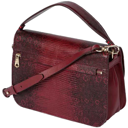 Paul Smith Women's Mock Lizard Burgundy Clutch Saddle Bag - Image 4