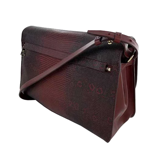 Paul Smith Women's Mock Lizard Burgundy Saddle Bag - Image 3