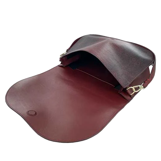 Paul Smith Women's Mock Lizard Burgundy Saddle Bag - Image 4