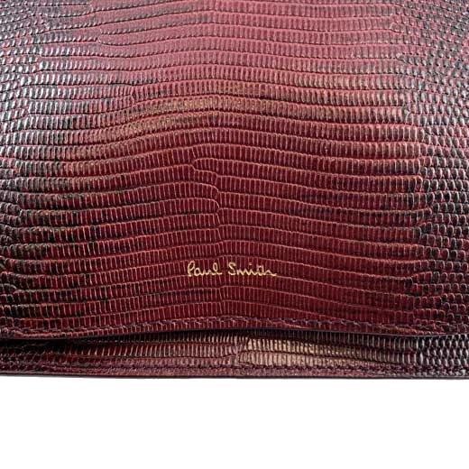 Paul Smith Women's Mock Lizard Burgundy Saddle Bag - Image 5