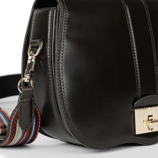 Paul Smith Women's 'Signature Stripe' Dark Green Leather Satchel Bag - Image 3