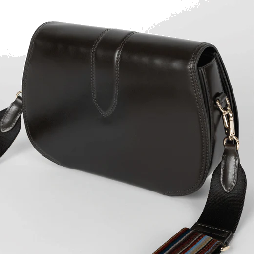 Paul Smith Women's 'Signature Stripe' Dark Green Leather Satchel Bag - Image 4