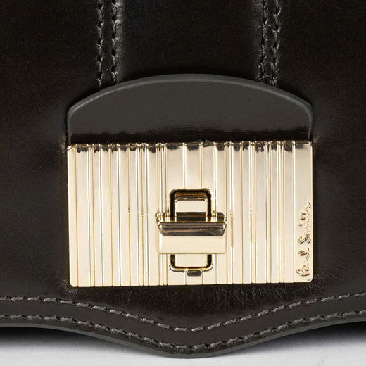 Paul Smith Women's 'Signature Stripe' Dark Green Leather Satchel Bag - Image 6