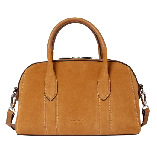 Paul Smith Women's Small Boston Bag in Tan Suede