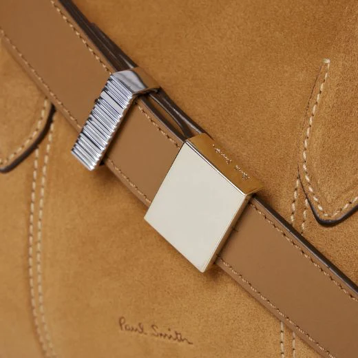 Paul Smith Women's Small Boston Bag in Tan Suede - Image 4
