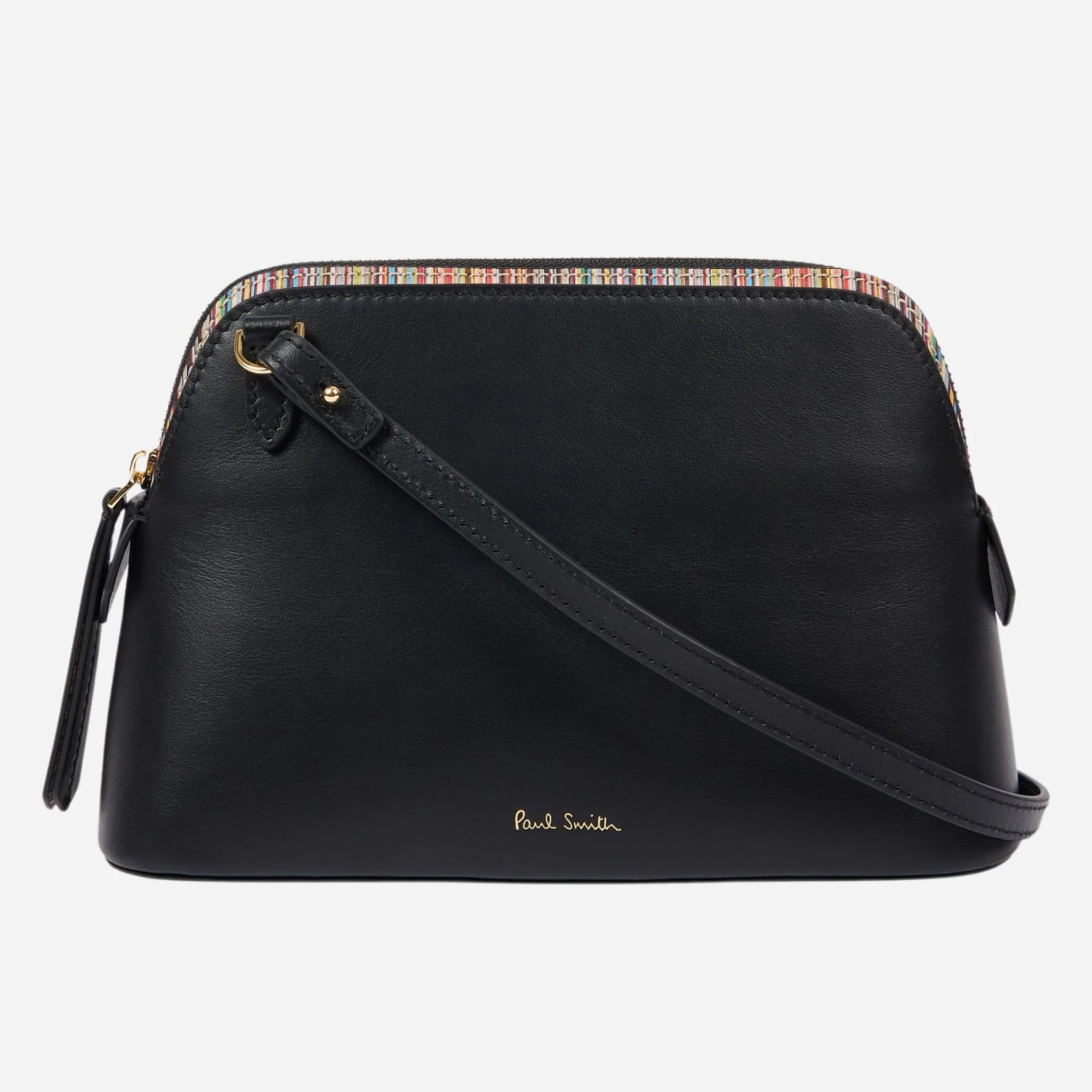 Paul Smith Women's Black Leather 'Signature Stripe' Cross Body Bag