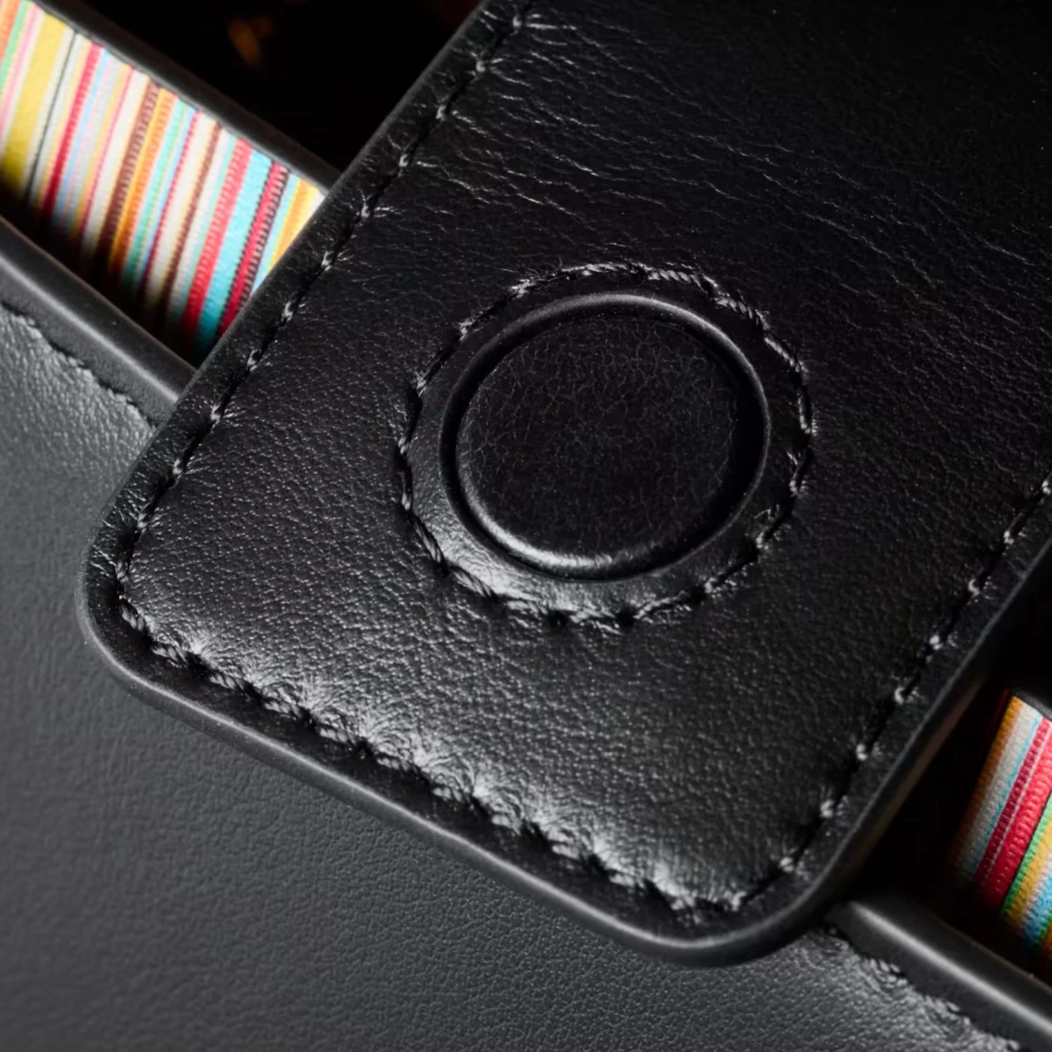 Paul Smith Women's Black Leather Top Handle Bag with 'Signature Stripe' Trims - Image 7
