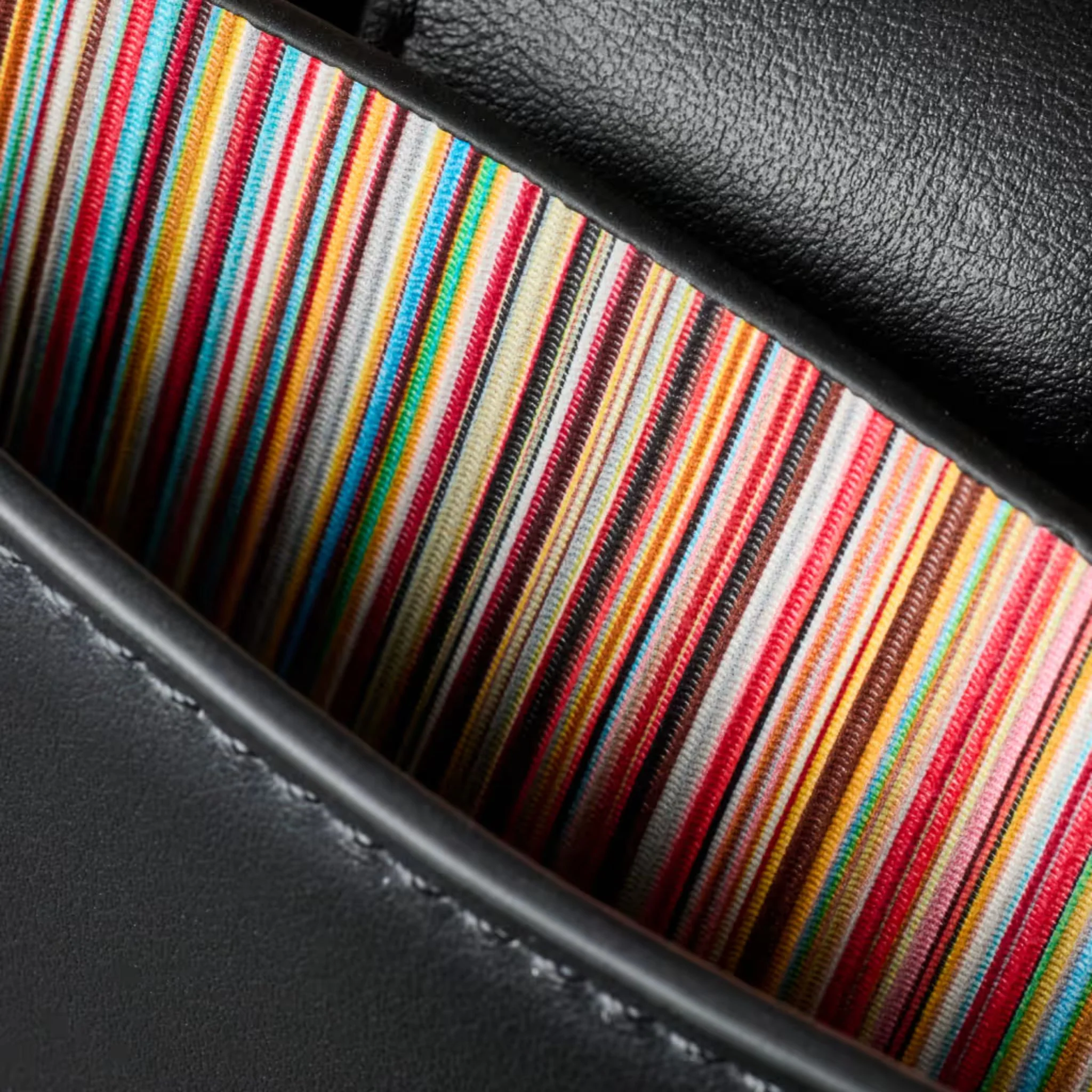 Paul Smith Women's Black Leather Top Handle Bag with 'Signature Stripe' Trims - Image 8