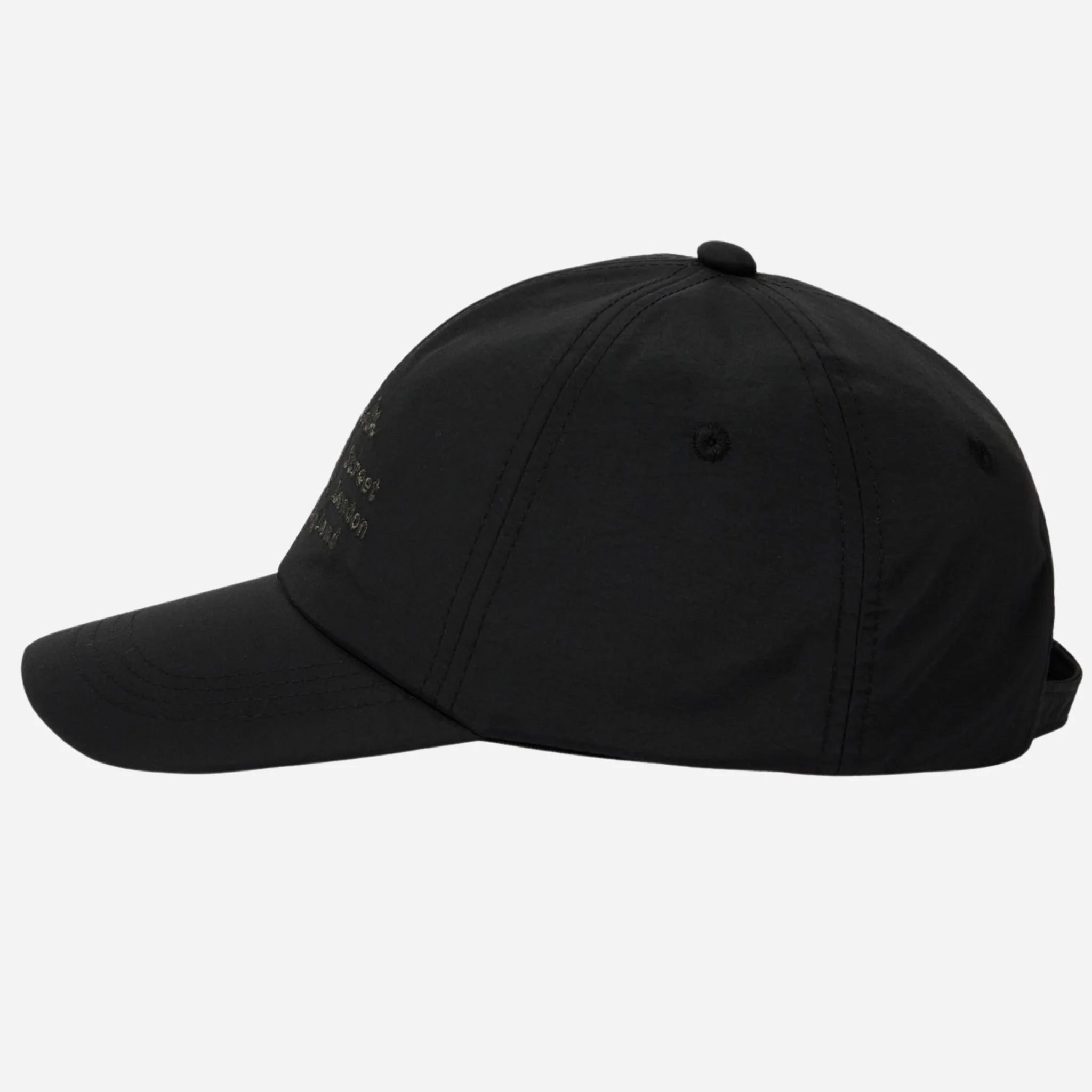 Paul Smith Women's Black Nylon 'Floral Street' Cap with Embroidered Shop Address - Image 2