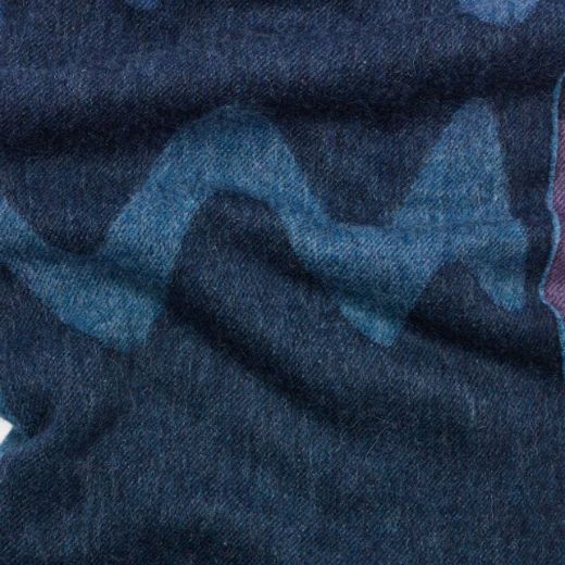 Paul Smith Women's Blue and Purple Wool Blend Scarf with Signature Print - Image 4