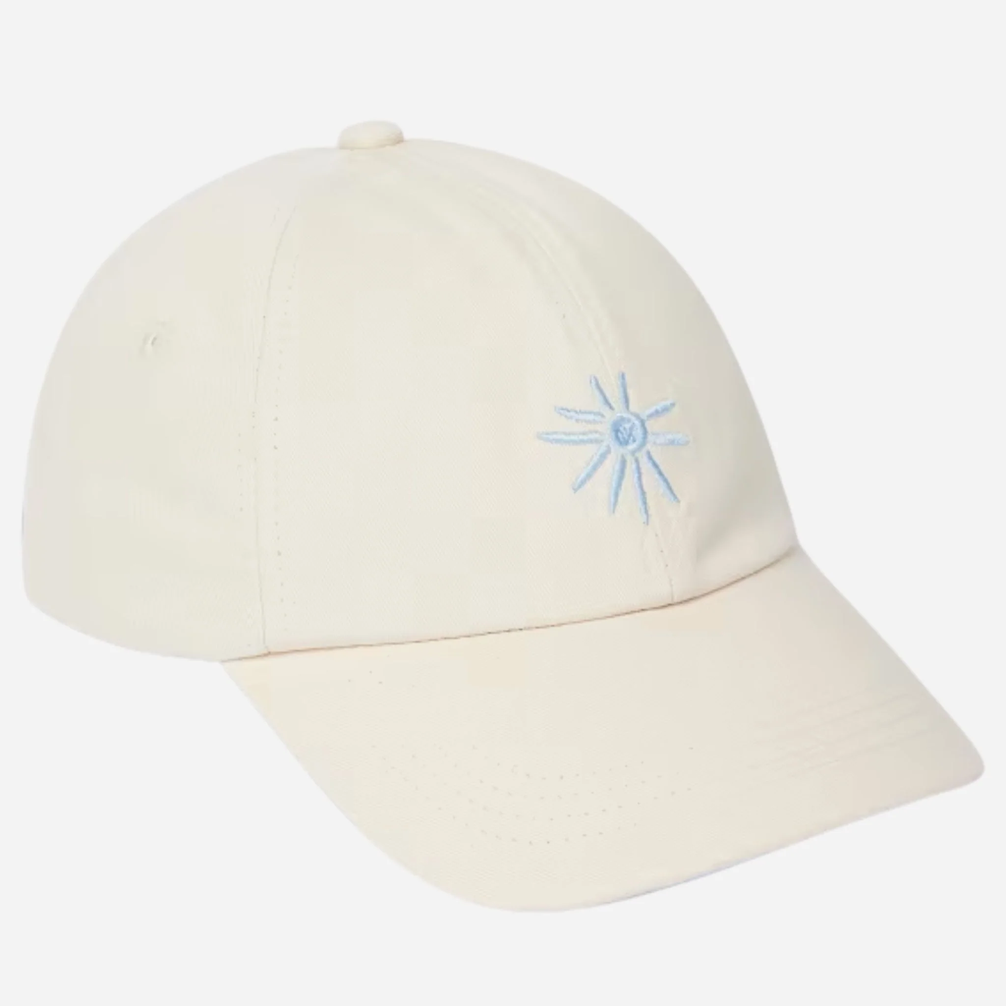 Paul Smith Women's Ecru Washed Cotton Cap with Sun Logo