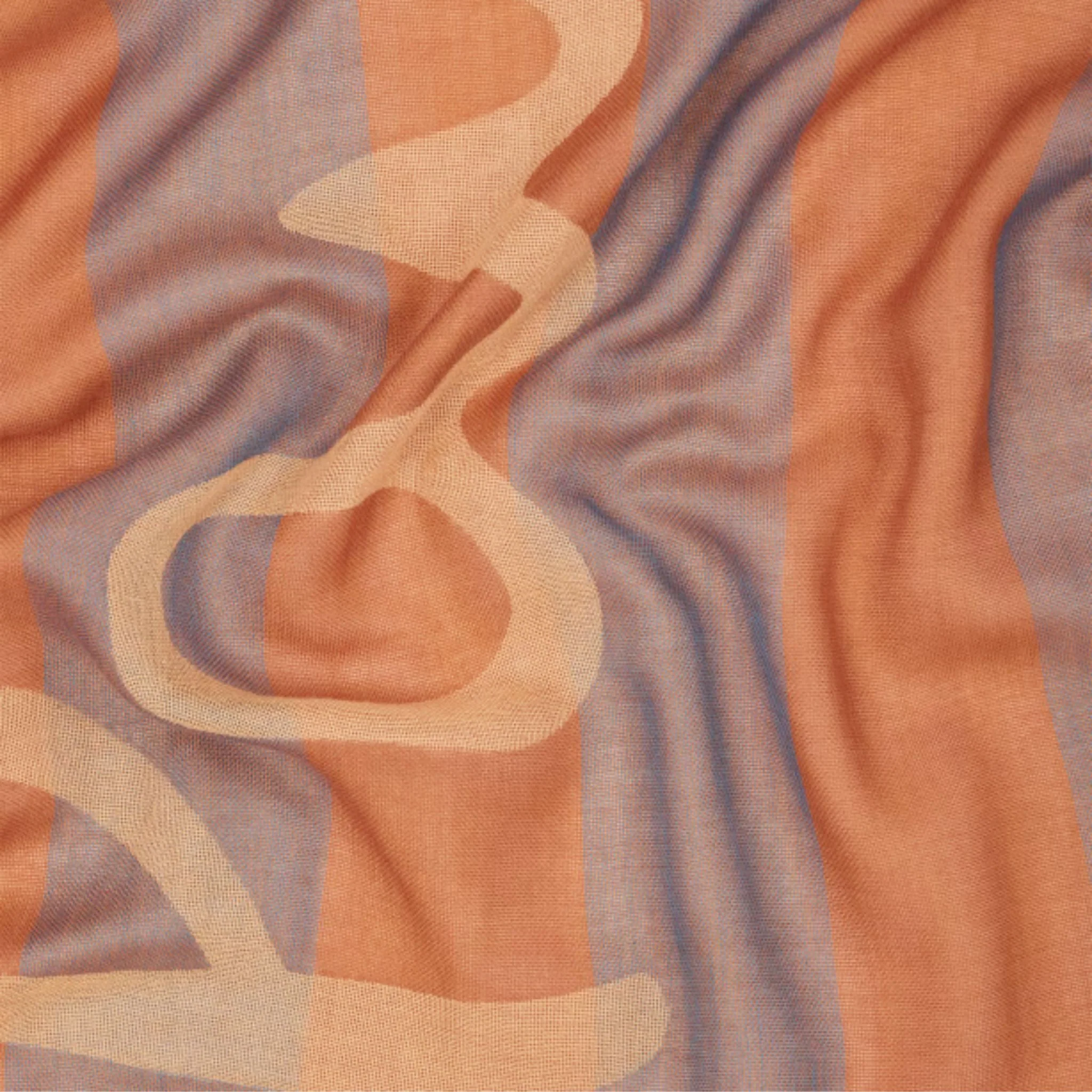 Paul Smith Women's Orange Stripe Cotton Scarf with Large Logo - Image 4