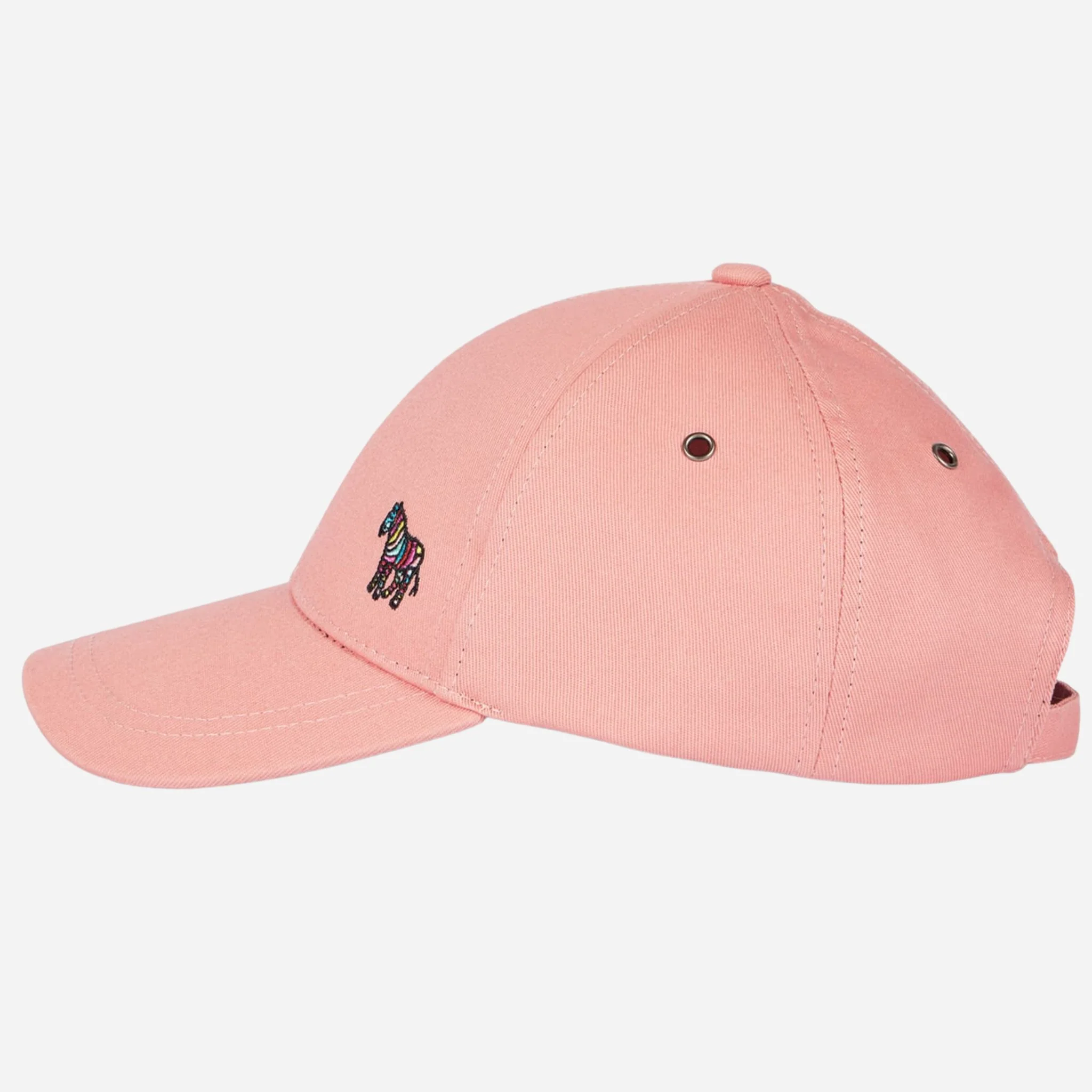 Paul Smith Women's Pink Cotton Baseball Cap with Striped Zebra Logo