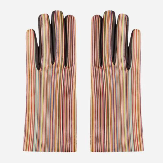 Paul Smith Women's Signature Stripe Leather Gloves