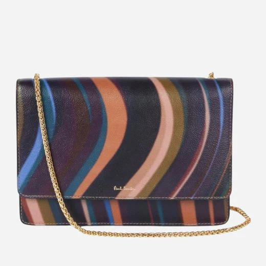 Paul Smith Women's Swirl Print Leather Evening Bag with Chain Strap