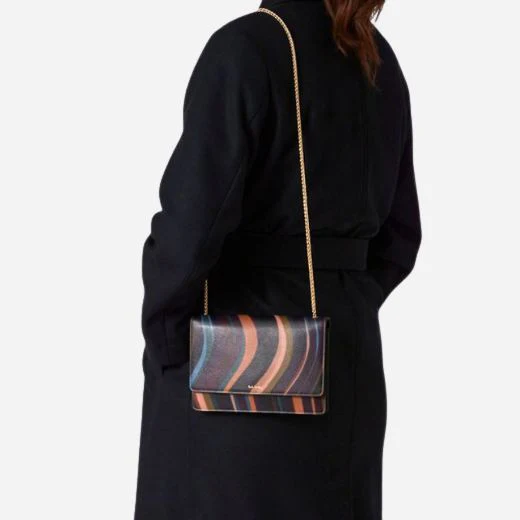 Paul Smith Women's Swirl Print Leather Evening Bag with Chain Strap - Image 8