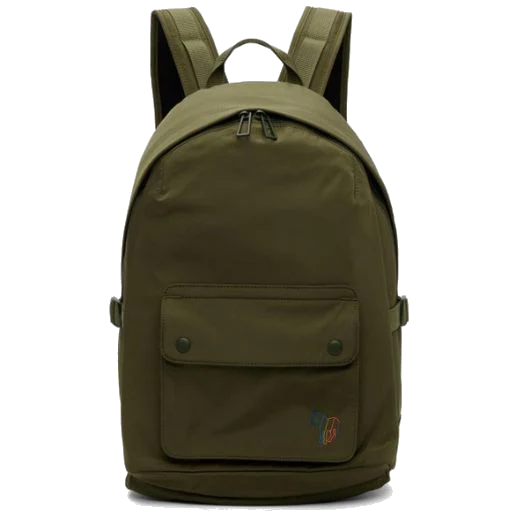 Paul Smith Zebra Recycled Polyester Khaki Backpack