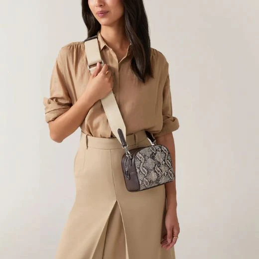 Radley Arden Crescent Faux Snake Chalk Cross Body Bag - Image 5