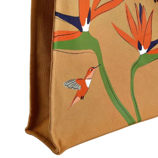 Radley Birds of Paradise Pecan Brown Medium Open Top Canvas Tote Bag - Image 4