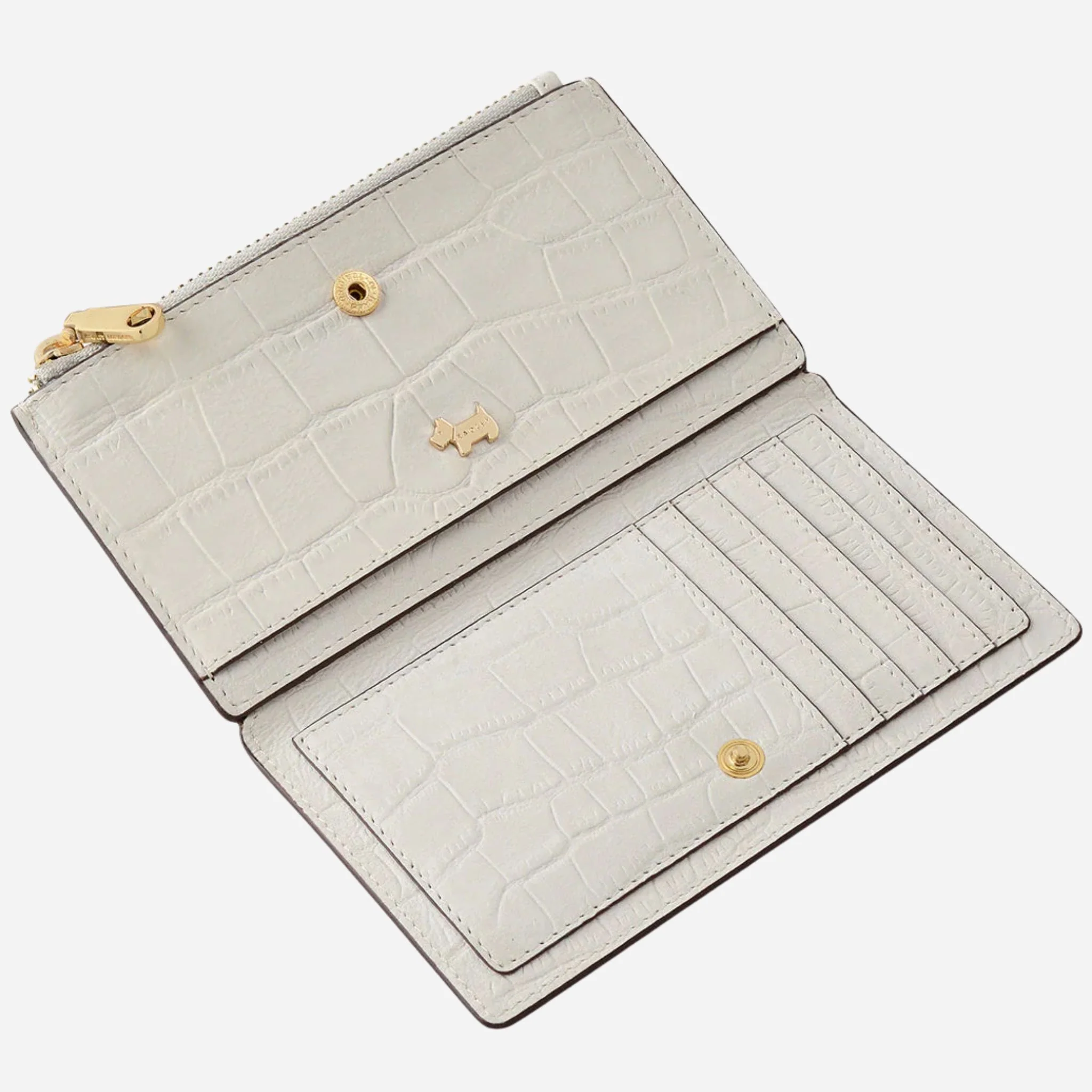 Radley Coin Street Snow Faux Croc Leather Medium Bifold Zip Top Purse - Image 3