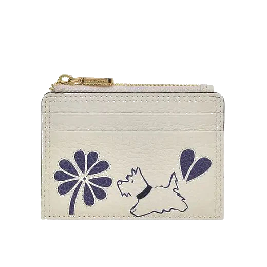 Radley Cut Out Floral Chalk Leather Small Coin Purse
