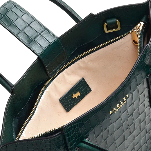 Radley Dark Green Faux Croc Liverpool Street 2.0 Medium Grab Bag - Image 3