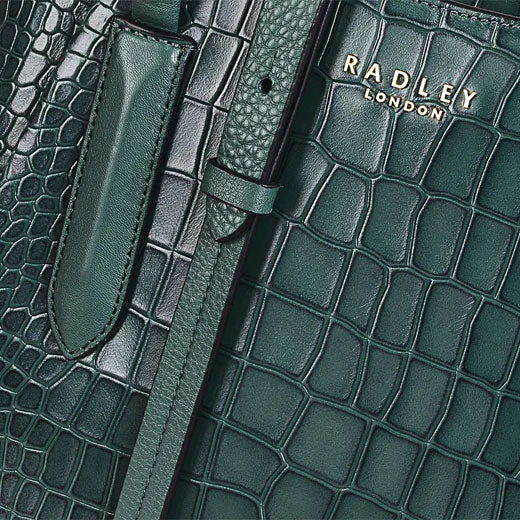 Radley Dark Green Faux Croc Liverpool Street 2.0 Medium Grab Bag - Image 4