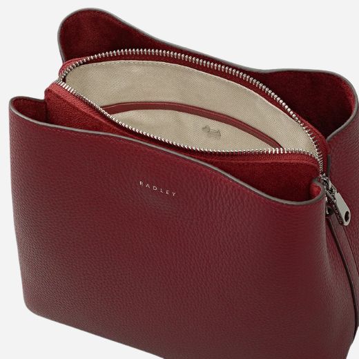 Radley Dukes Place Carmine Red Leather Medium Compartment Cross Body Bag - Image 3
